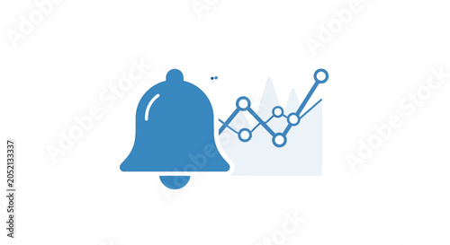Canvas Print Blue Bell Notification Alert Symbol.
