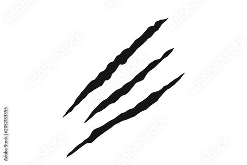 Canvas-taulu Claw scratch slash mark with torn grunge texture and sharp predator damage effect
