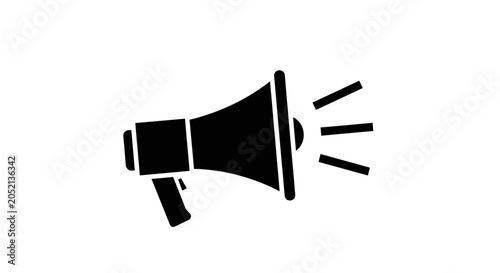 Εκτύπωση καμβά Black Megaphone Icon with Sound Waves.