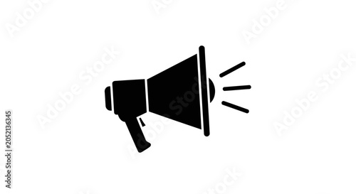 Bild auf Leinwand Black Megaphone Icon With Sound Waves.