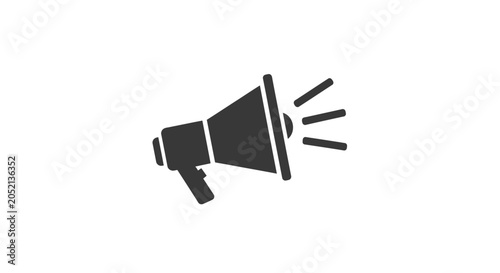 Fotografie Black megaphone loudspeaker icon graphic.