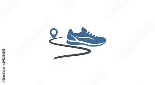 Tableau sur toile Blue Running Shoe with Laces.