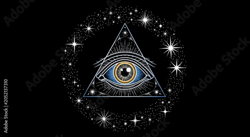 Bild auf Leinwand All seeing eye in triangle symbol 11.