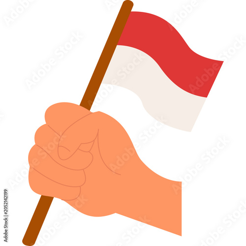 hand with indonesia flag