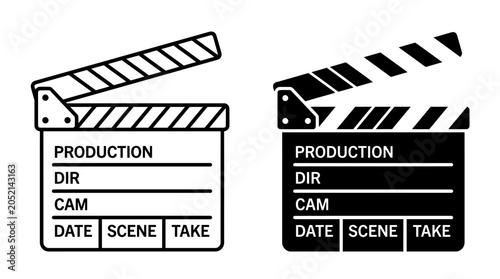 Clapperboards in Film Production Setting
