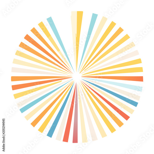 Abstract radial pattern with colorful stripes