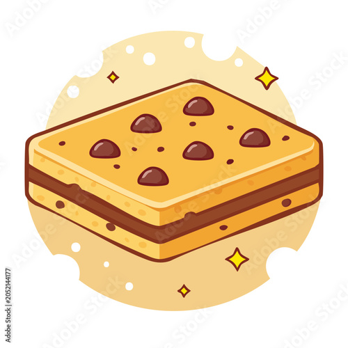 Chocolate Chip Cookie Sandwich Illustration