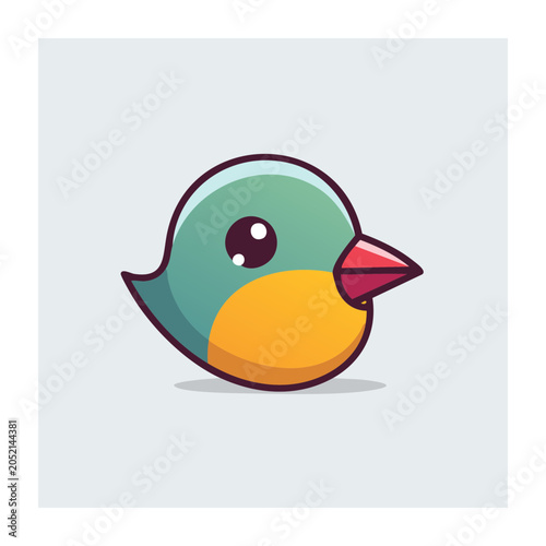 Cute cartoon bird head illustration