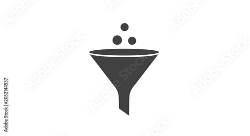 Simple black funnel icon symbol.