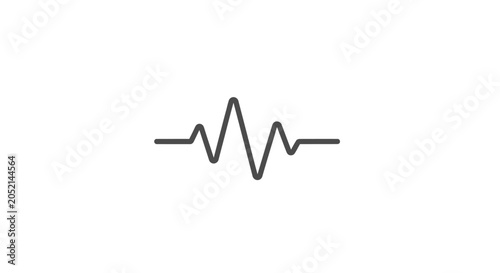 Simple black line heartbeat icon.