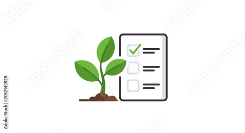 An Illustration Of A Plant With Green Leaves And Soil Next To The Plant