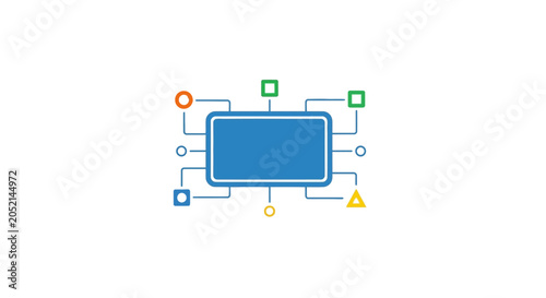 An Illustration Of A Rectangular Frame With A Blue Background Inside The