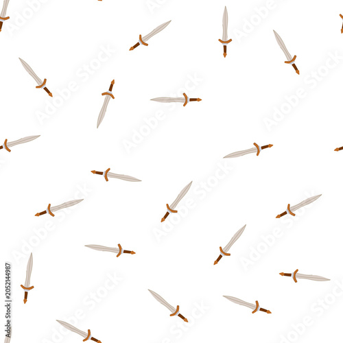 Картината върху платно pattern shield sword knight cartoon