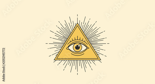 Schilderij op canvas All seeing eye of providence symbol 5.
