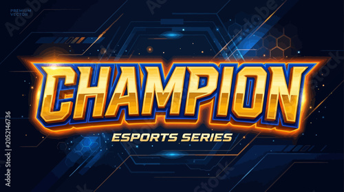 Champion Esports Series Text Design - Digital Sport Competition Title