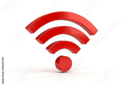 Red 3d wifi symbol
