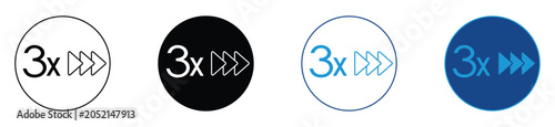 3x speed icon set, vector illustration.