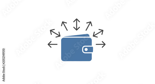Canvastavla A Simple Illustration Of A Blue Folder With A White Button On The Front