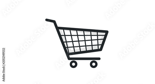 Foto A Black And White Illustration Of A Shopping Cart The Cart Has A