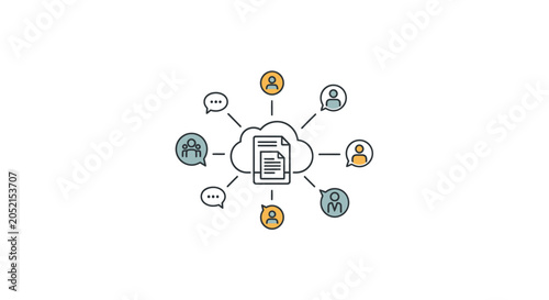 A Circular Illustration With A White Background In The Center Of The
