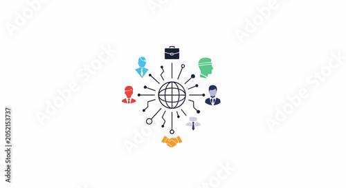 A Circular Illustration With A White Background In The Center Of The Pattern