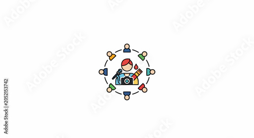 A Circular Illustration With A White Background In The Center Of The Circle