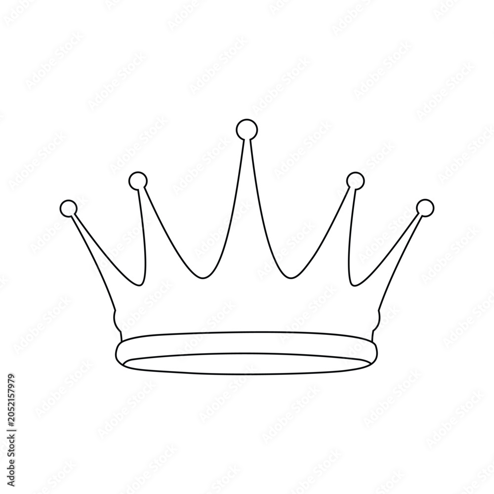 Obraz premium A simple line drawing of a crown outline icon on transparent background