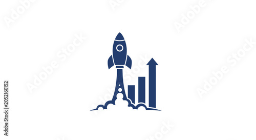 Bild auf Leinwand Rocket Ship Launching Business Growth Fast.