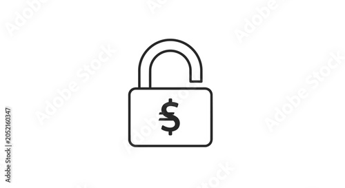 Canvas Print Secure Lock with Dollar Sign.