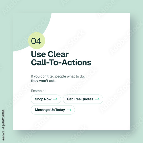 Business marketing tips social media post template with clear call to action text
