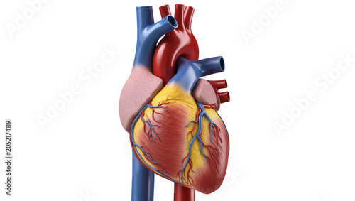 Fotografía Human Heart Anatomy with Arteries and Veins