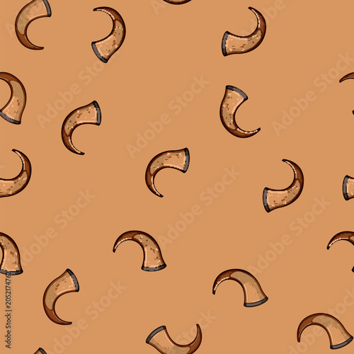 Bild auf Leinwand seamless pattern chardonnay viking horn cartoon