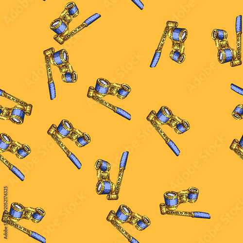 Fotografía pattern Lorgnette opera glasses sketch showcasing a vintage hand held viewing in