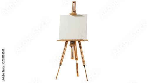 Canvastavla Wooden artist easel with blank canvas