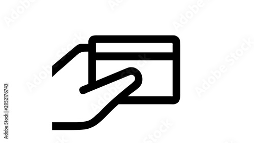 Canvas Print Hand holding a credit card icon