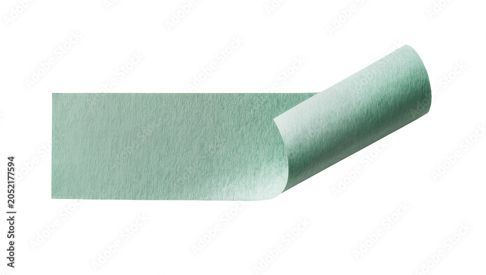 Obraz premium Green textured paper tape unrolling