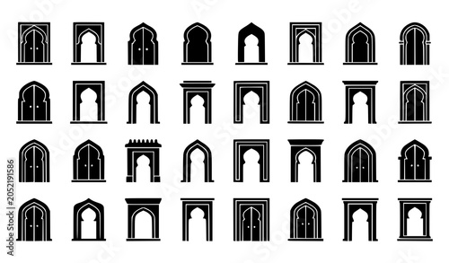 Foto Gothic Doors Medieval Archways and Historic Entrance Icons Collection