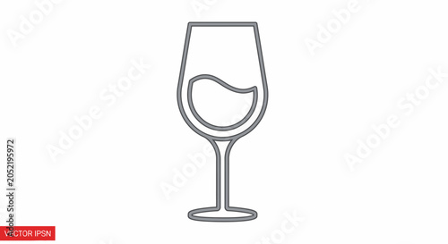 Bild auf Leinwand Minimalist Wine Glass Icon Vector Graphic