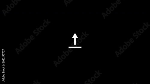 Upload Icon Animation Up Exit On Top and Show Again On Bottom Clean White Loop Transparent Background