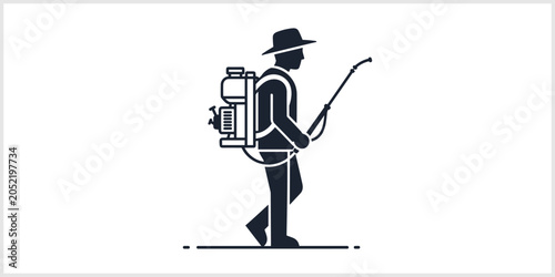 Cuadro en lienzo Pest Control Worker With Sprayer Icon