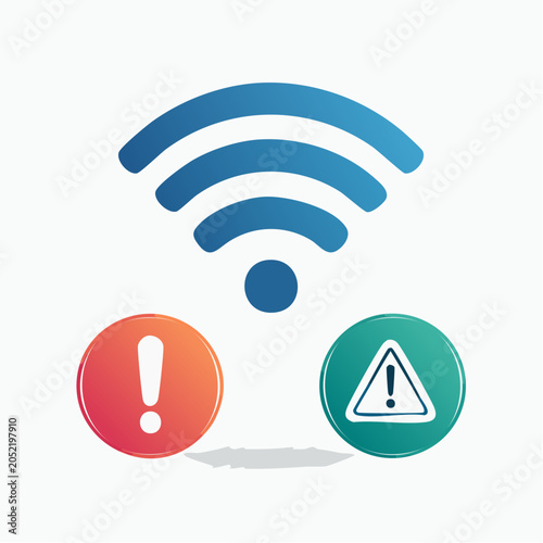 Wi-Fi Signal Error and Warning Icons