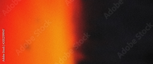 Vibrant orange and red light gradient merging into dark black background with noticeable grainy texture, creating dramatic visual effect.