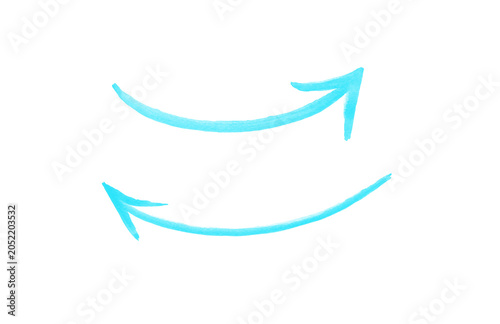 Blue arrows isolated on white background