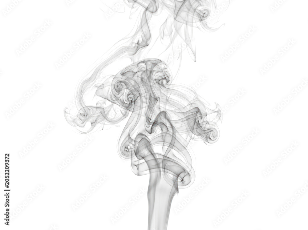 Fototapeta premium Smoke swirls upwards in a mesmerizing dance of gray misty fog