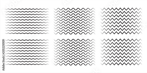 Foto Wave line and wavy zigzag pattern lines