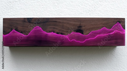 Pink and Brown Mountain Wall Art