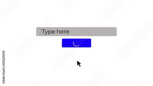 animated search button click with loading indicator and mouse cursor interaction