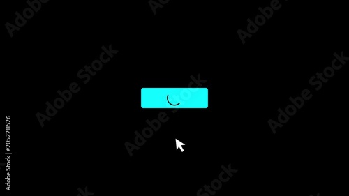 user clicking search button with loading spinner ui animation.