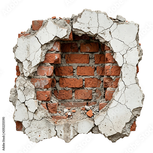 Exposed Brick Wall Hole Background