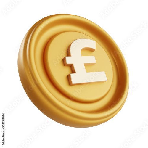 pound coin 3d icon illustration object